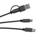 Cable 5 in1 charg cabl USB A or C to MicUSB-Light orC – XTC-560 – Xtech